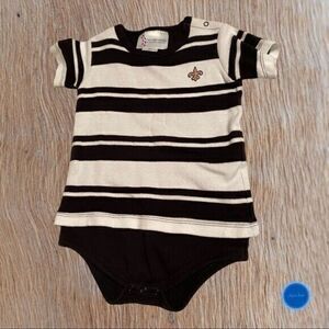 FLEUR de lis Dual Stripe Infant Tee Shirt One Piece